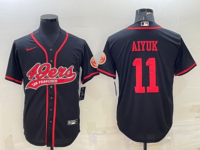 Men San Francisco 49ers 11 Aiyuk Black 2022 Nike Co branded NFL Jersey